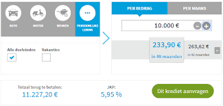 krediet lening berekenen
